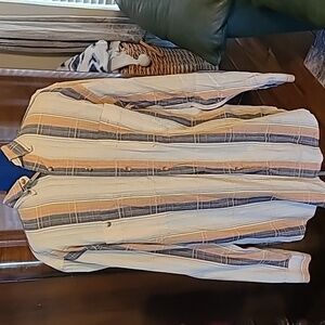 The Territory Ahead, 100% cotton striped 2 pockets. Sz.L (#1420)